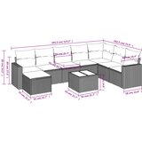  9-dijelni set vrtnih sofa s jastucima crni od poliratana | shoptok.hr