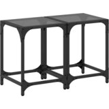 The Living Store Klubske mizice s črno stekleno površino 2 kos 30x30x40 cm jeklo - Klubska Mizica, (21496508) | Shoptok.si