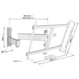 Vogels TVM3643WH, zidni nosač za ekrane od 40"-77", nagib do 20° pomak 180° | shoptok.hr