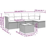  6-dijelni set vrtnih sofa od poliratana s jastucima sivi | shoptok.hr
