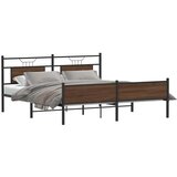 Metalni okvir kreveta bez madraca smeđa boja hrasta 183x213 cm | shoptok.hr
