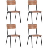 Maison Chic Jedilni stoli - Vzorci stoli 4 kosi rjavi trden vezan les in jeklo A839, (22032232) | Shoptok.si