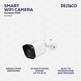 Deltaco SMART HOME WiFi kamera VANJSKA, IP65 certifikat, 2MP, ONVIF, IR noćni mod, BIJELA | shoptok.hr