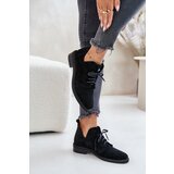 Zazoo 2959 Suede Oxfords Lace Up Flat Heel Black | shoptok.hr