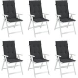  Jastuci za vrtne stolice 6 kom crni 120 x 50 x 3 cm od tkanine | Eponuda.com