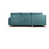 Bonami Selection Turkizna raztegljiva kotna sedežna garnitura iz rebrastega žameta (levi kot) Tori – | Shoptok.si