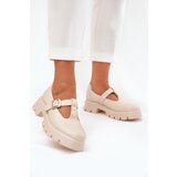 Boto Women's Loafers With Buckle On Platform And Flat Heel Beige Venda | shoptok.hr