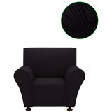 vidaXL Raztegljiva Prevleka za Kavč Črna Poliester Džersi | Shoptok.si
