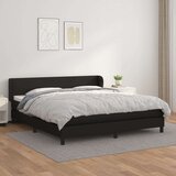  Box spring postelja z vzmetnico črn 180x200 cm umetno usnje, (20790707) Cene
