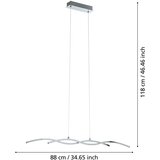 Eglo lasana 2, led, 2x9w, d 875, alu/hrom-bela Cene