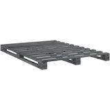 vidaXL Posteljni okvir z vzglavjem siv 140x200 cm trdna borovina | Shoptok.si