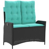  Vrtni naslonjač s jastucima crni od poliratana Crna 104 x 59 x 93 cm | Shoptok.si
