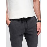 Ombre Men's JOGGERS denim pants with wash effect - grey | ePonuda.com