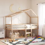  The Living Store Visoka postelja s streho 90x190 cm trdna borovina - Visoka Postelja, (21496268) Cene