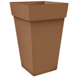 BLUMAX visoka kvadratna posuda za biljke Melrose (Vanjska dimenzija (D x Š x V): 30 x 30 x 41 cm, Plastika, Smeđe boje) | shoptok.hr