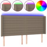  LED uzglavlje smeđesivo 183 x 16 x 118/128 cm od tkanine | shoptok.hr
