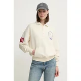 Polo Ralph Lauren Bombažen pulover ženski, bež barva, 211935621