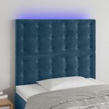  LED uzglavlje tamnoplavo 80x5x118/128 cm baršunasto | shoptok.hr