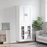 vidaXL Visoka omara bela 69,5x34x180 cm inženirski les | Shoptok.si