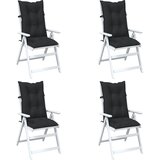  Set Jastučića za Stolicu s Visokim Naslonom 4 pcs Melange Crna | Eponuda.ba