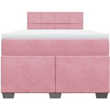 vidaXL Box spring postelja z vzmetnico roza 120x190 cm žamet, (21306773) | Shoptok.si