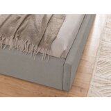 Ropez Svetlo siva oblazinjena zakonska postelja s prostorom za shranjevanje z letvenim dnom 200x200 cm Cille – | Shoptok.si