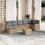  8-dijelni set vrtnih sofa s jastucima bež od poliratana | shoptok.hr