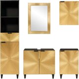 vidaXL Setovi namještaja za kupaonicu s ladicama 5 pcs Crna i zlatna | shoptok.hr