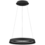 Mat črna aluminijasta LED zatemnitvena viseča svetilka s senčilom iz akrilnega stekla ø 45 cm Ormi –
