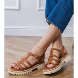 D/CEO Brown Dunara buckle gladiator sandals | Shoptok.si