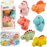  Set of educational rubber dinosaurs for bathing, pastel games, 6 pcs. | Shoptok.si