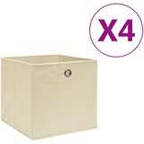  Kutije za pohranu od netkane tkanine 4 kom 28 x 28 x 28 cm krem | Eponuda.com