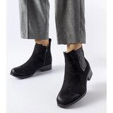 Gemre Black flat ankle boots with decorative insert Arnoux | Shoptok.si