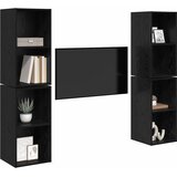  Set TV komoda 4 kom. Crni hrast Konstruirano drvo Crna 37 x 37 x 72 cm | Shoptok.si