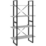 Ormarić za knjige s 4 razine boja betona 80x30x140 cm drveni | shoptok.hr