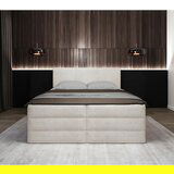 MID.YOU POSTELJA BOXSPRING 180 cm x 200 cm , les, tekstil, leseni material bela | Shoptok.si