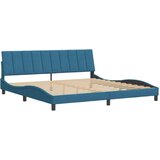  Okvir za krevet s uzglavljem plavi 200x200 cm baršunasti | shoptok.hr
