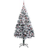 vidaXL Božično drevo z dekorativnimi lučmi Bela 300 cm PVC | Shoptok.si
