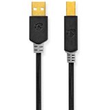 Nedis CCBW60100AT20 USB kabl 2.0 USB-A (M) na USB-B (M) za štampač 2m, Pozlaćeni | Eponuda.com
