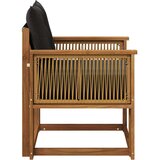  Srednja sofa za van Čvrsto drvo akacije Prirodna - Prirodna i crno Kava užad | shoptok.hr