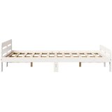  Posteljni okvir brez vzmetnice bel 135x190 cm trdna borovina, (21528867) | Shoptok.si