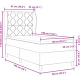 vidaXL Postelja na dnu s časom Temno rjava 90x190 cm Tkanina, (22052177) | Shoptok.si
