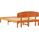  Krevetni okvir s uzglavom Ulaštena smeđa 120x190 cm Masivna borovina | shoptok.hr