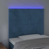  LED posteljno vzglavje temno modro 90x5x118/128 cm žamet, (20953224) | Shoptok.si