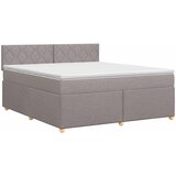  Boxspring krevet s madracem Sivosmeđa 160 x 200 cm Tkanina Smeđesiva 202 x 160 x 88 cm | Shoptok.si