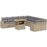  The Living Store Vrtna sedežna garnitura 11-delna z blazinami bež poli ratan - Vrtna Sedežna Garniture, (21461385) | Shoptok.si