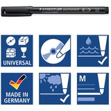 Marker permanentni 1mm reciklirani Lumocolor Staedtler 317-9 crni | shoptok.hr