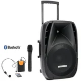 prenosni akumulatorski zvočnik PH12AW 12" 80/160W, ročni daljinski in naglavni mikrofon - - audio-kondric