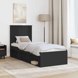  Krevetna konstrukcija Crna 75 x 190 cm Čvrsto borovo drvo | shoptok.hr