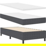 vidaXL Krevet s podnicom s madracem i LED-om tamnosivi 80x200 cm Tkanina od žičane tkanine | shoptok.hr